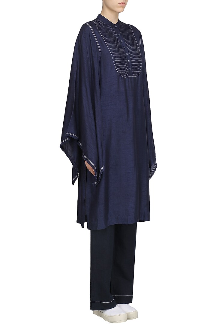 Navy blue handkerchief sleeves dress available only at Pernia's Pop Up Shop.