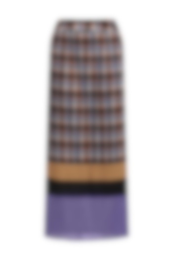 Multicolor check panelled skirt available only at Pernia's Pop Up Shop.