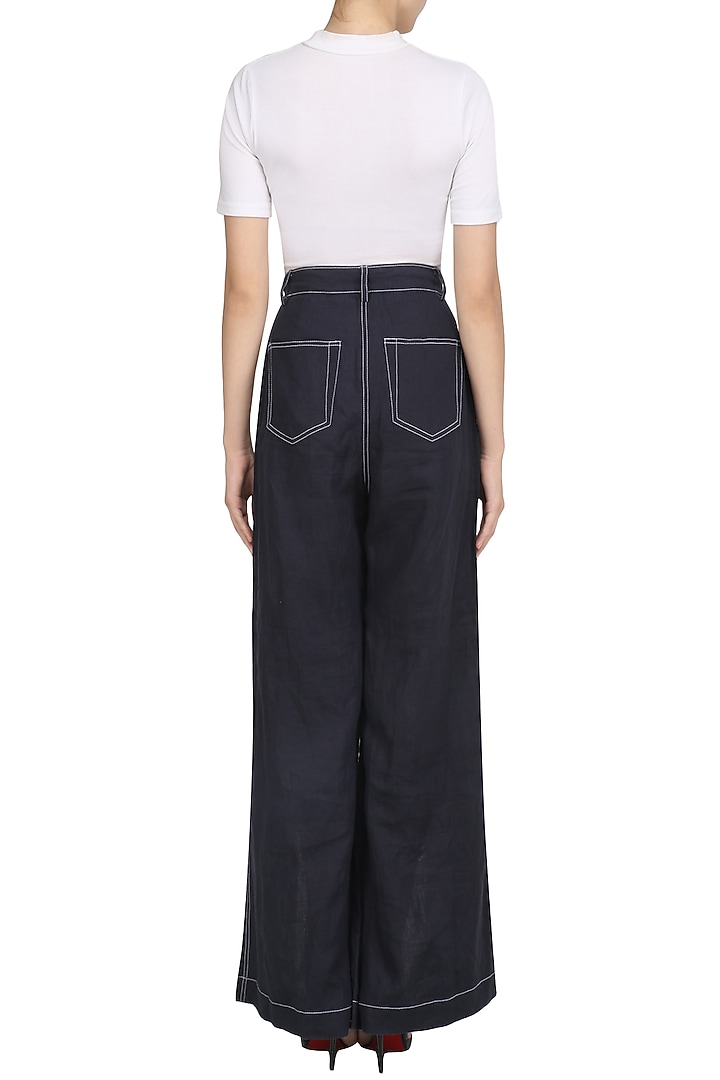 Navy blue high waist pants available only at Pernia's Pop Up Shop.