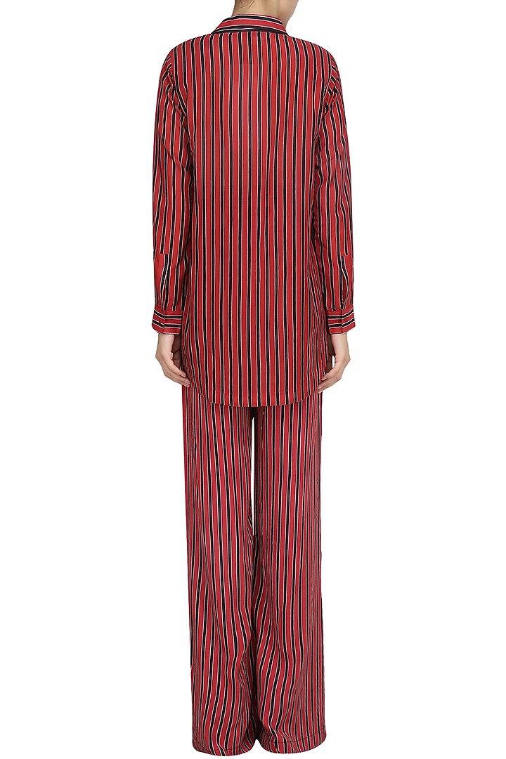 Red striper shoulder pad classic shirt available only at Pernia's Pop Up Shop.