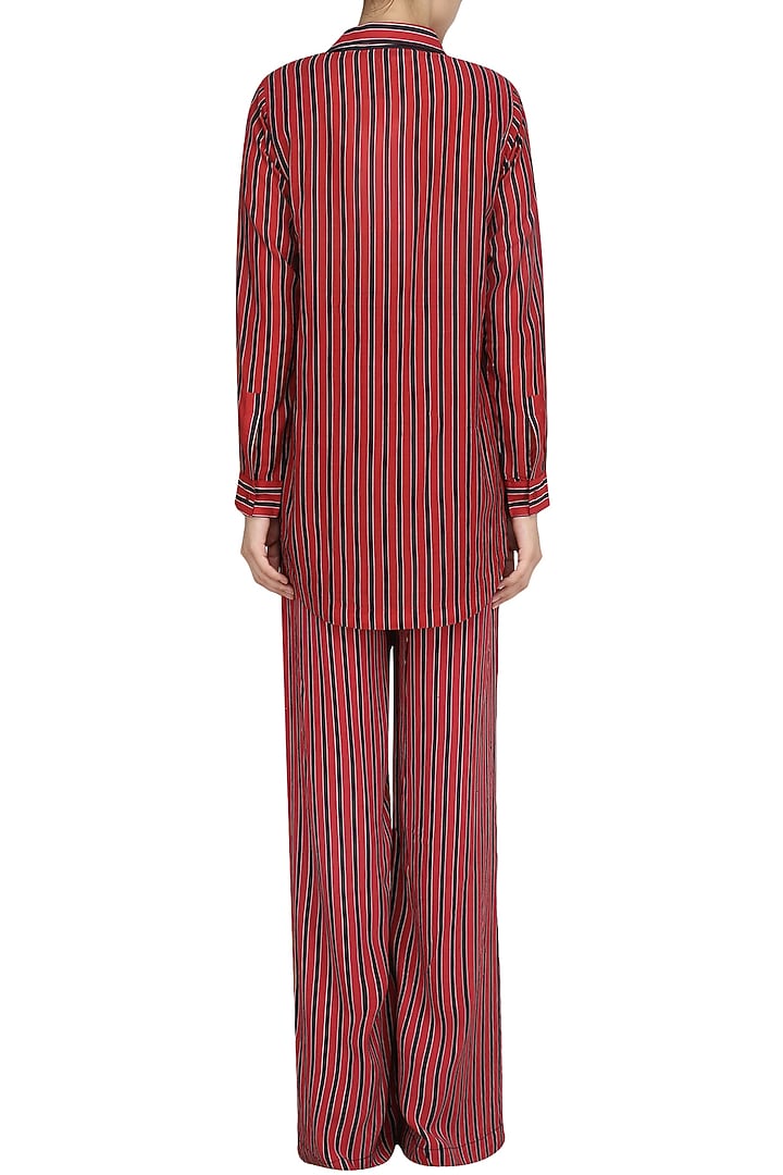 Red striper shoulder pad classic shirt available only at Pernia's Pop Up Shop.
