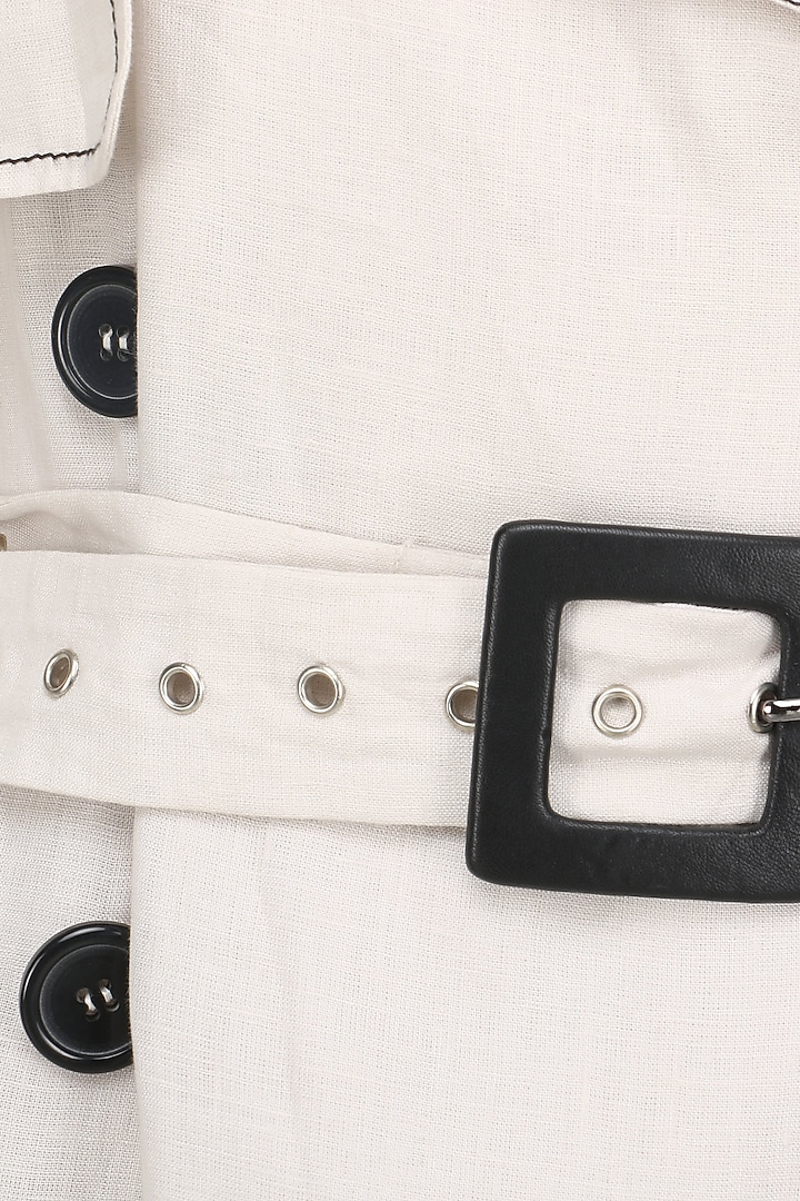 Bone color trench coat only at Pernia's Pop Up Shop.