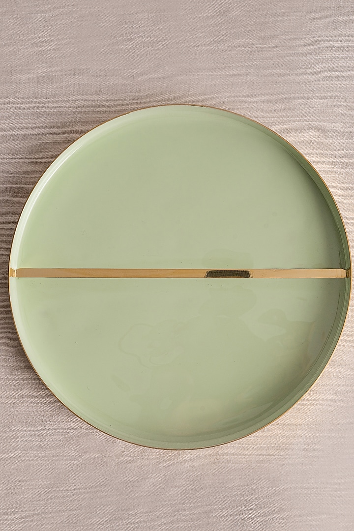 Mint Brass Enamelled Plate by Ikkis