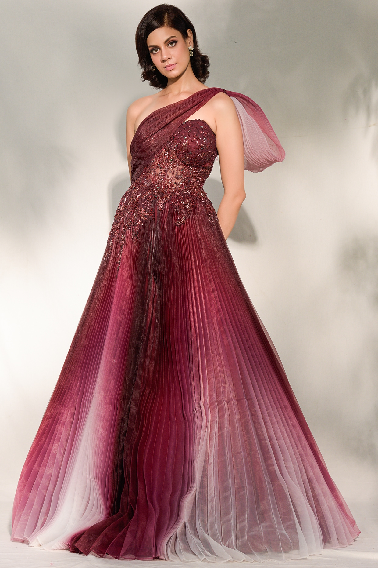pleated gown design