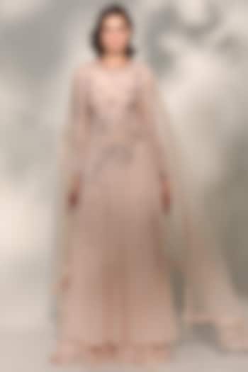 Blush Pink Embroidered Wedding Sharara Set by Dolly J at Pernia's Pop Up Shop