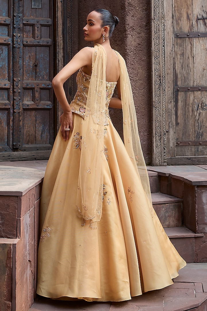Yellow Organza Skirt Set by Dolly J at Pernia's Pop Up Shop