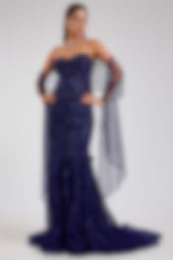 Blue Pure Butterfly Net Skirt Set by Dolly J at Pernia's Pop Up Shop