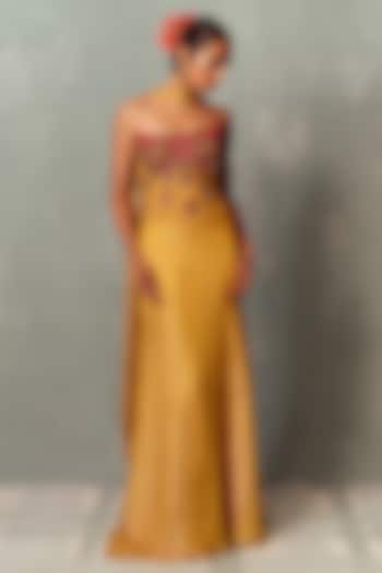 Lemon Woven Organza Skirt Set by Dolly J at Pernia's Pop Up Shop