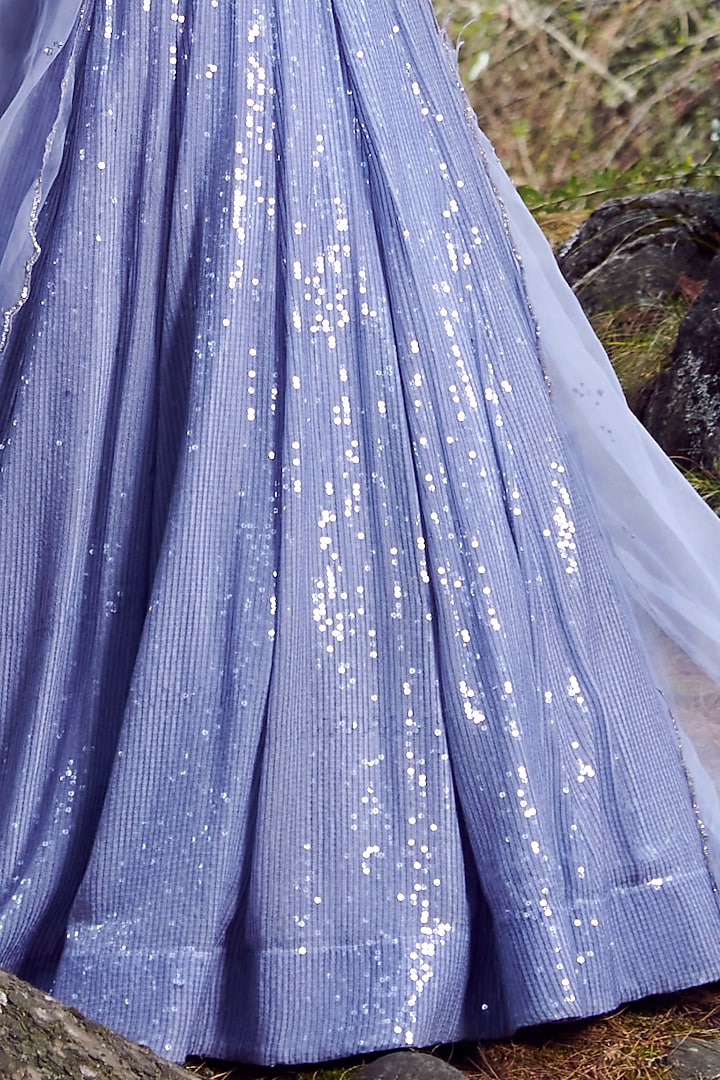 Lilac Embroidered Wedding Lehenga Set by Dolly J at Pernia's Pop Up Shop