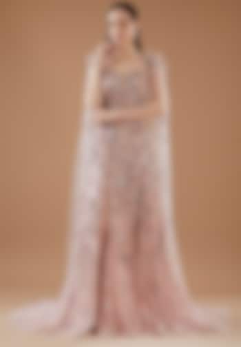 Pink Shimmer Tulle Gown by Dolly J