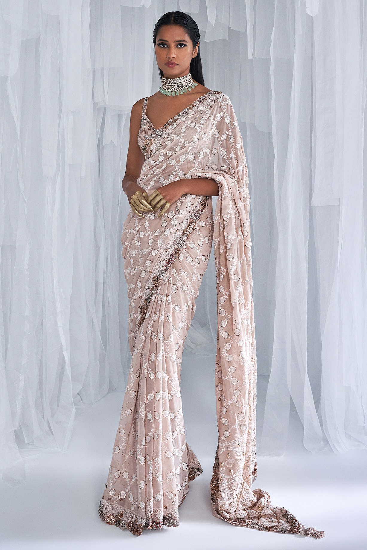 Doodhi Ivory saree main image 0