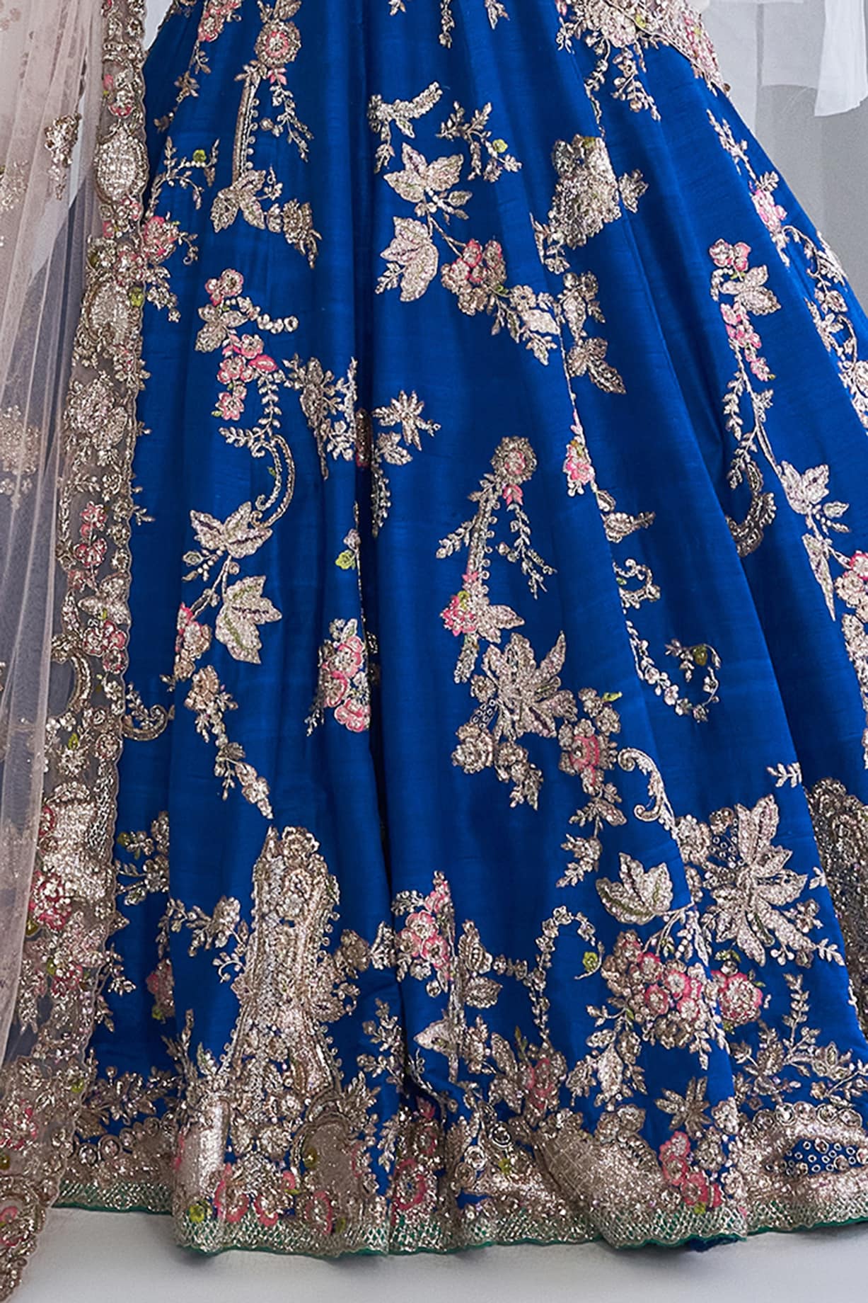 Firoza Raw Silk Embroidered Lehenga Set Design by Dolly J at Pernia's