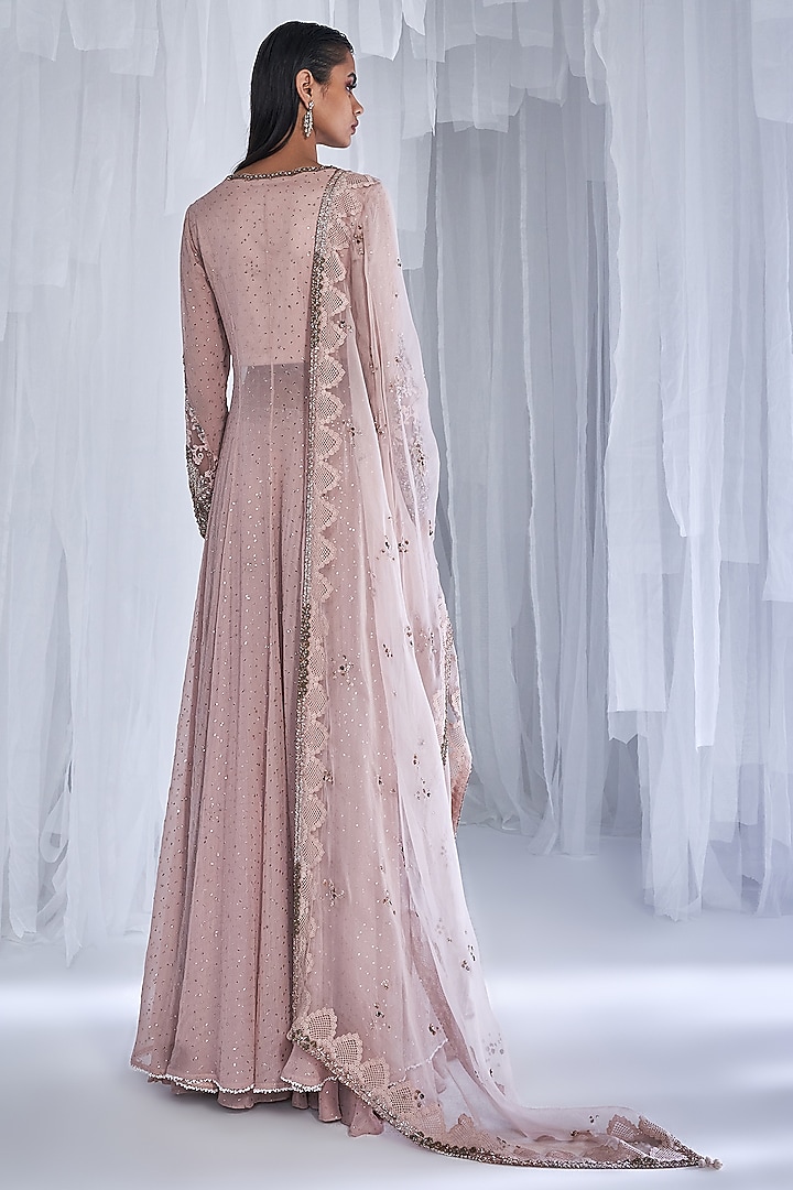 Ivory Chiffon Bridal Sharara Set by Dolly J at Pernia's Pop Up Shop