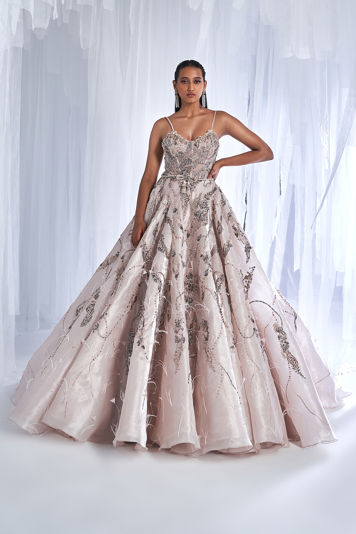 Haute Couture Ball Gown Wedding Dress with Swarovski Crystals (#SHARMA