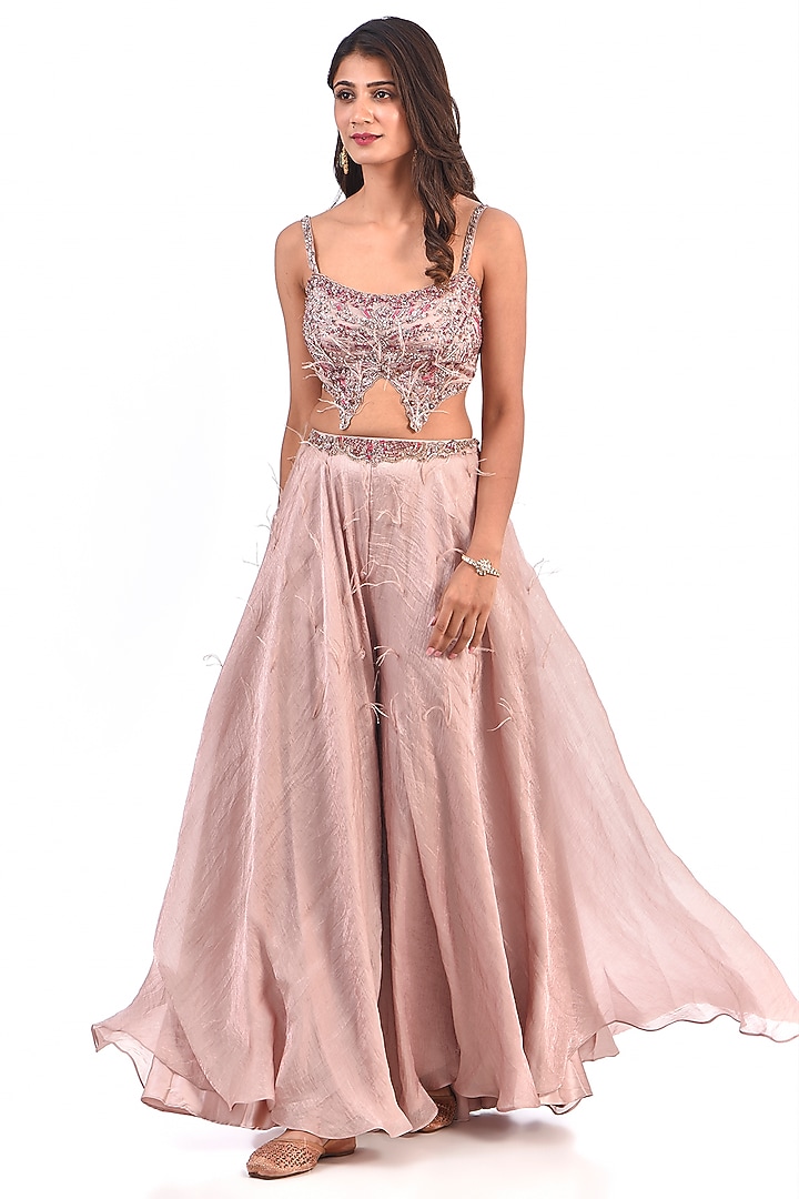 Pink Ombre Organza & Chantilly Jacket Set by Dolly J at Pernia's Pop Up Shop