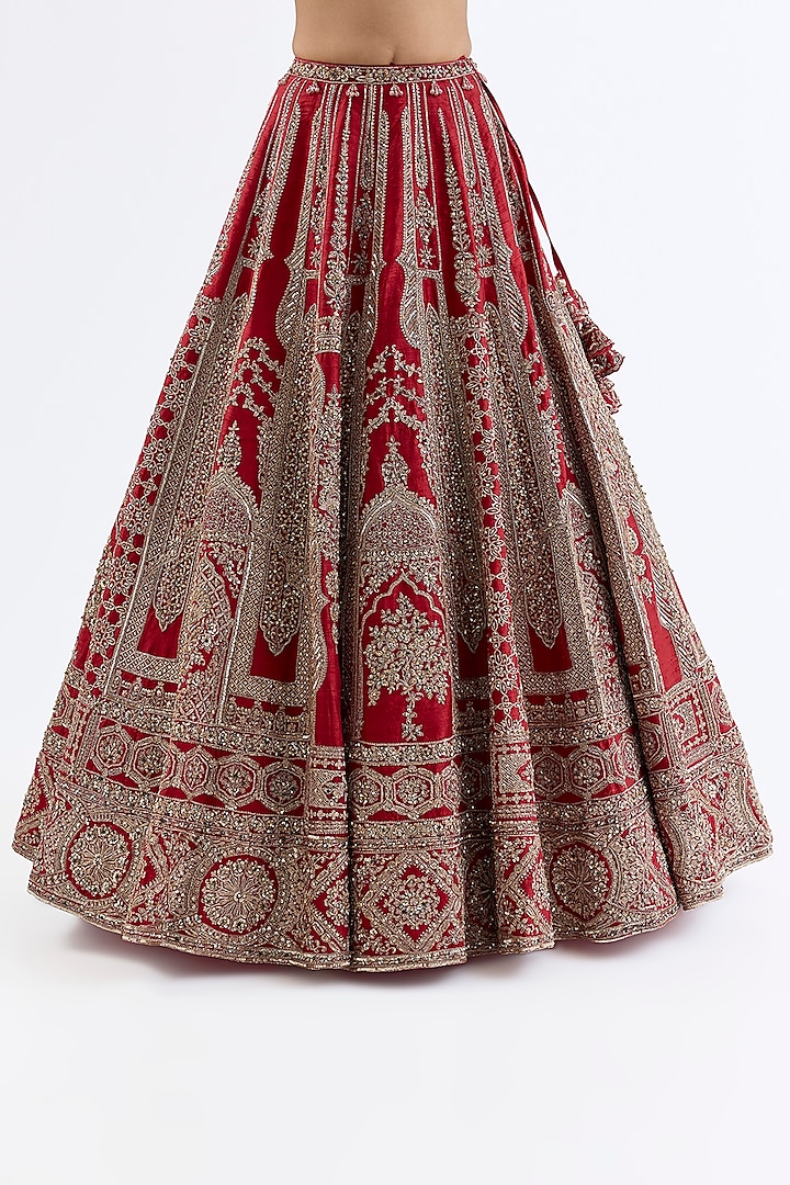 Blush Bloom Raw Silk Zardosi Embroidered Bridal Lehenga Set by Dolly J at Pernia's Pop Up Shop