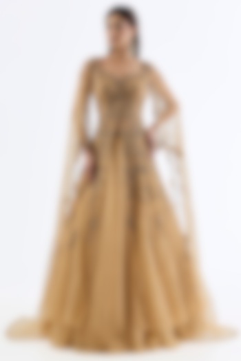 Gold Chiffon Skirt Set by Dolly J at Pernia's Pop Up Shop