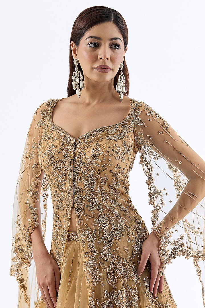 Gold Chiffon Skirt Set by Dolly J at Pernia's Pop Up Shop