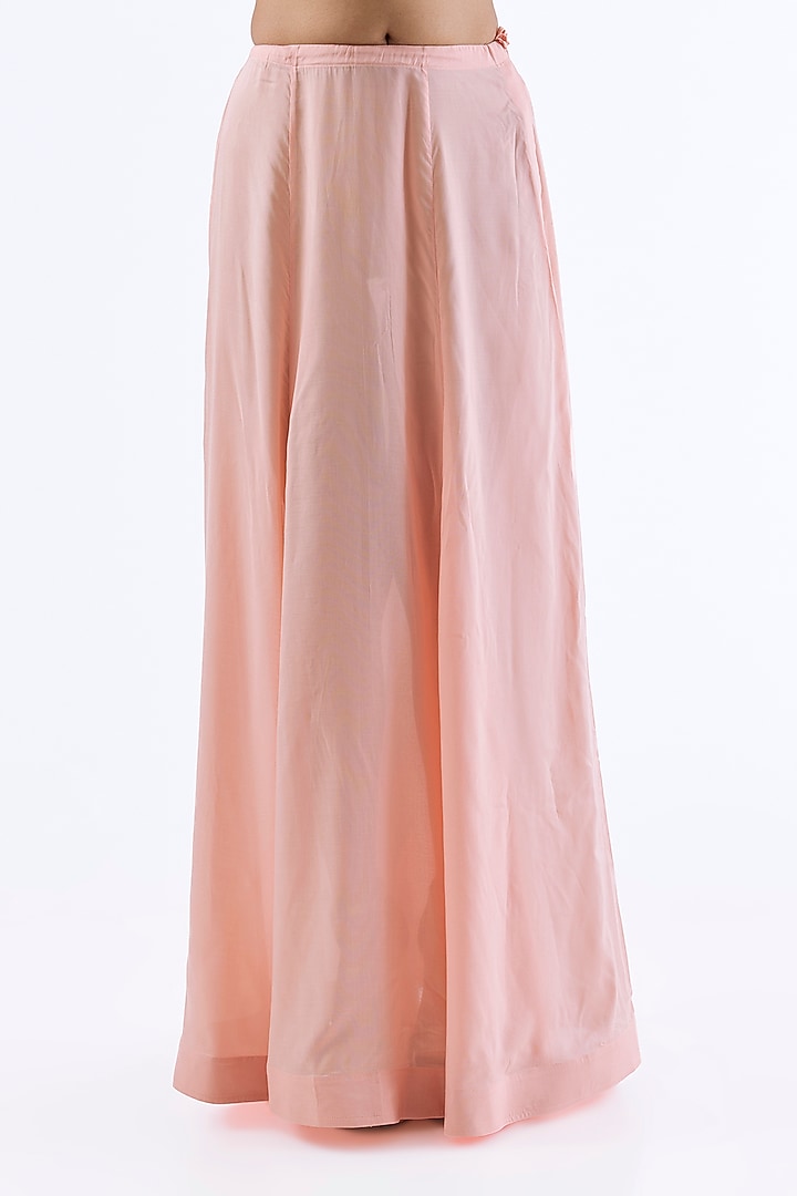 Blush Pink Chiffon Zardosi Embroidered Kalidar Bridal Saree Set by Dolly J at Pernia's Pop Up Shop
