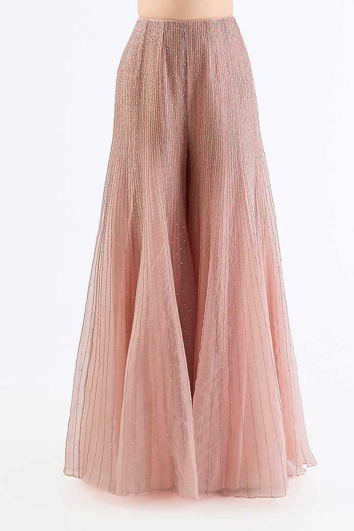 Blush Pink Organza Bridal Sharara Set by Dolly J at Pernia's Pop Up Shop