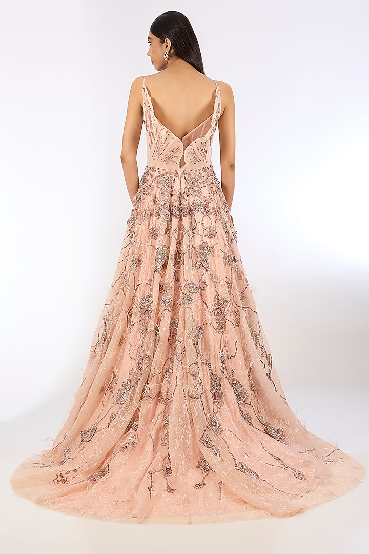 Pastel Pink Jacquard Bridal Gown by Dolly J at Pernia's Pop Up Shop