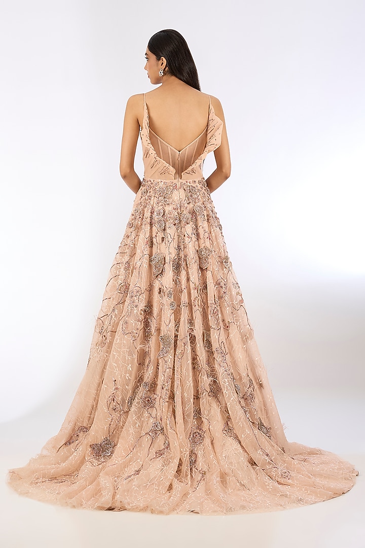 Champagne Jacquard Bridal Gown by Dolly J at Pernia's Pop Up Shop