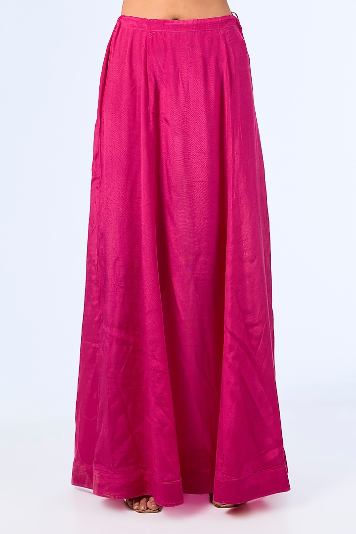 Fuchsia Chiffon Bridal Saree Set by Dolly J at Pernia's Pop Up Shop