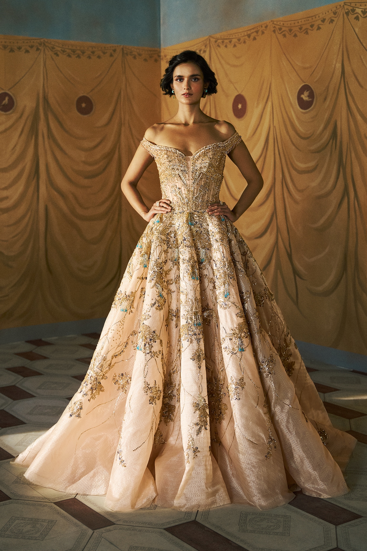 Bridal Gown Pernia Pop Up Gowns Ball Gown Gold Off The