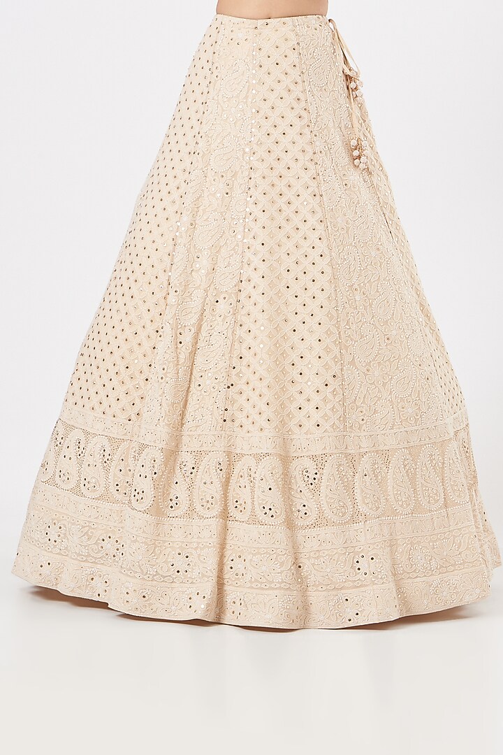 Nude Bridal Lehenga Set With Hand Embroidery by Dolly J at Pernia's Pop Up Shop