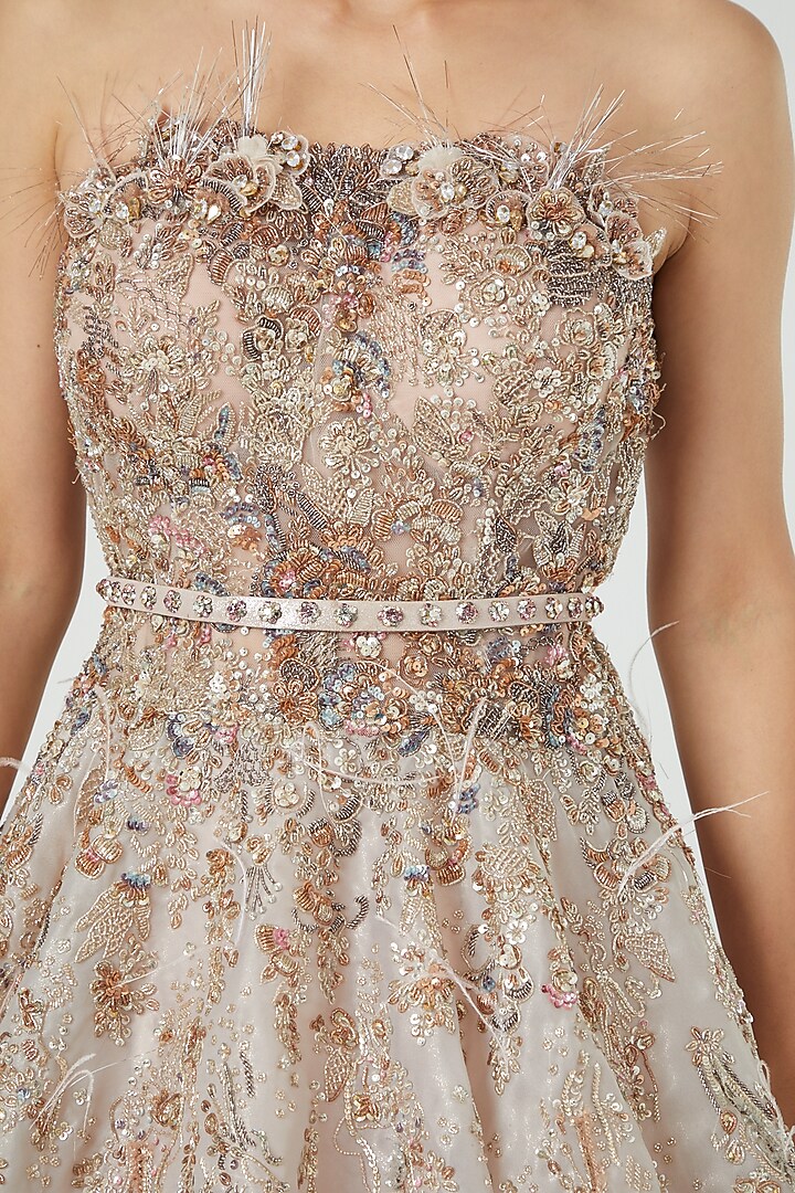 Ivory Embroidered Bridal Gown by Dolly J at Pernia's Pop Up Shop