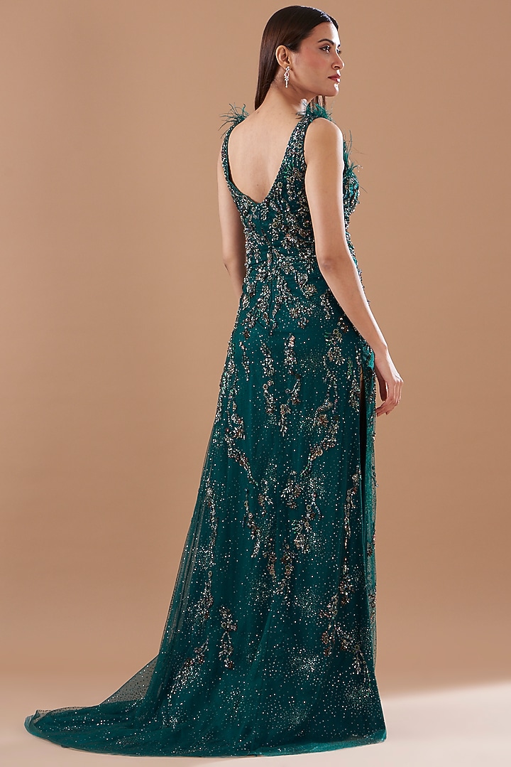 Midnight Blue Shimmer Tulle Wedding Gown by Dolly J at Pernia's Pop Up Shop