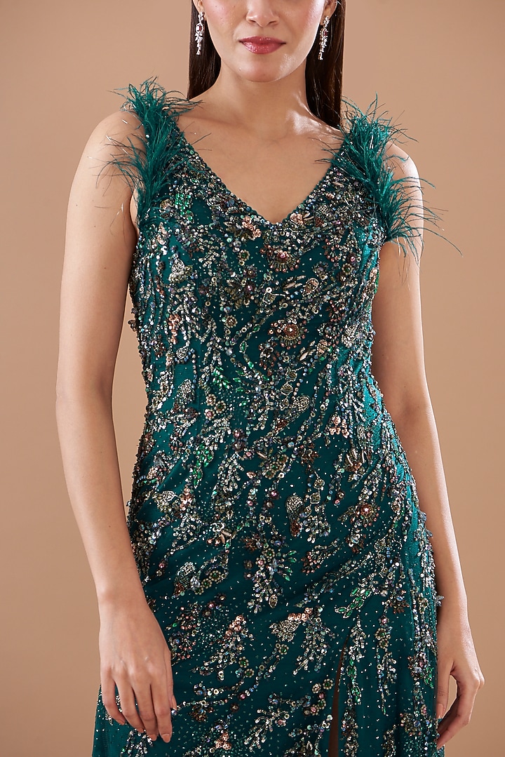 Midnight Blue Shimmer Tulle Wedding Gown by Dolly J at Pernia's Pop Up Shop