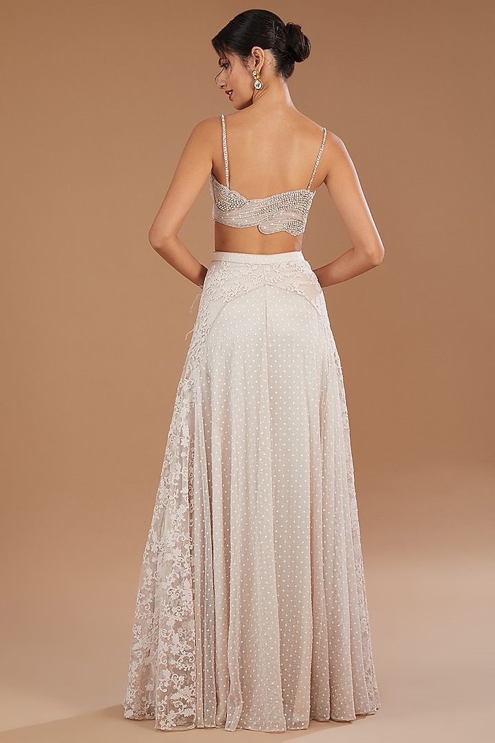 Ivory Tulle Sharara Set Design by Dolly J at Pernia's Pop Up Shop 2024