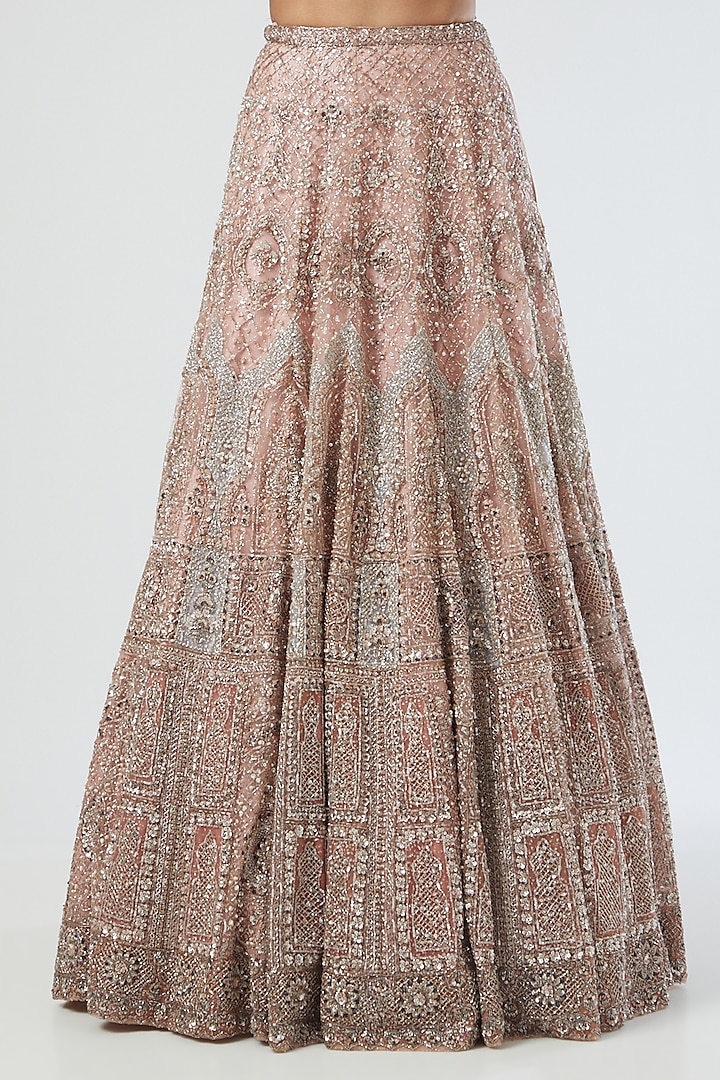 Blush Pink Embroidered Bridal Lehenga Set by Dolly J at Pernia's Pop Up Shop