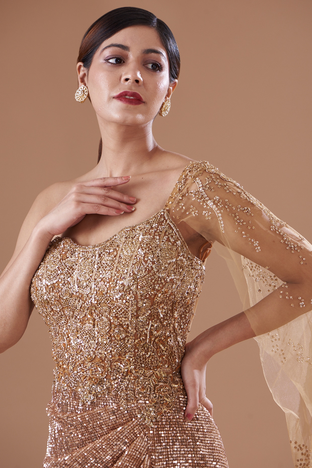 Buy Gold Shimmer Dress, Wedding Dress, Sequin Dress, Photoshoot Dress, Open  Back Dress Online in India - Etsy