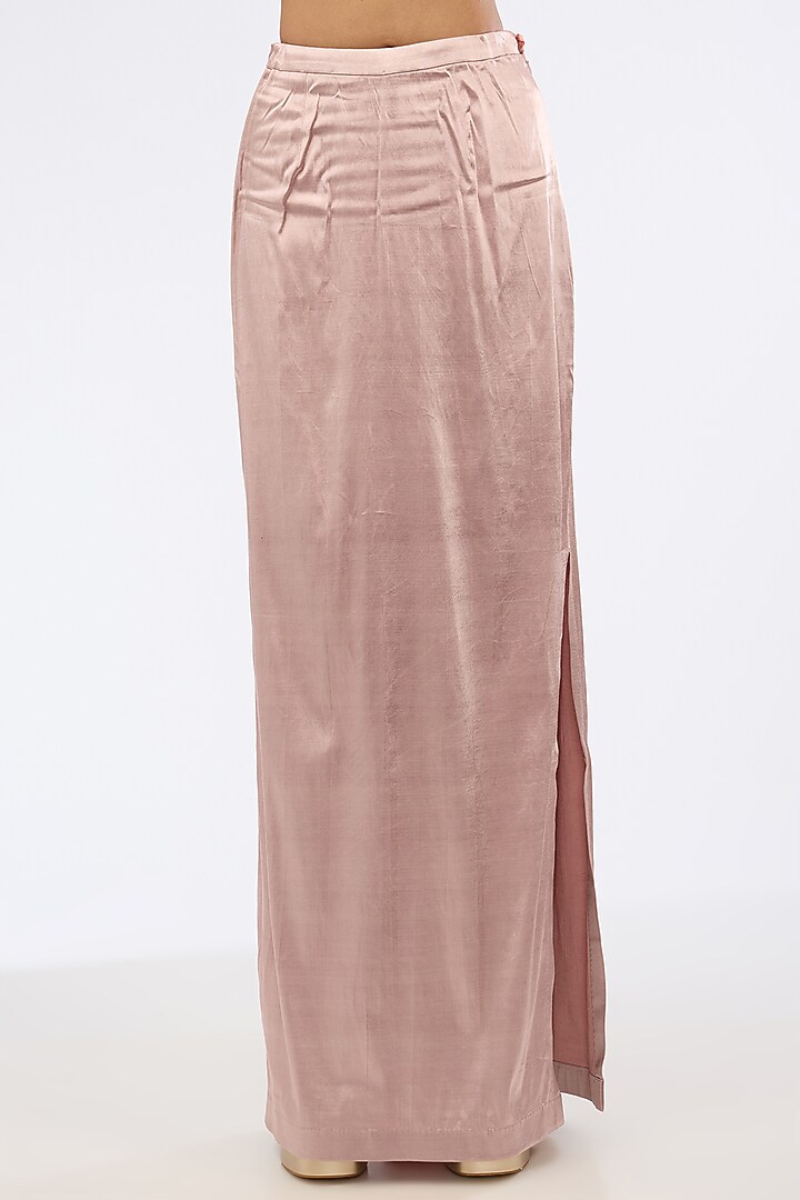 Pink Chiffon Thread Embroidered Bridal Lehenga Saree Set by Dolly J at Pernia's Pop Up Shop