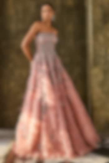 Dusty Peach Organza Gown by Dolly J at Pernia's Pop Up Shop