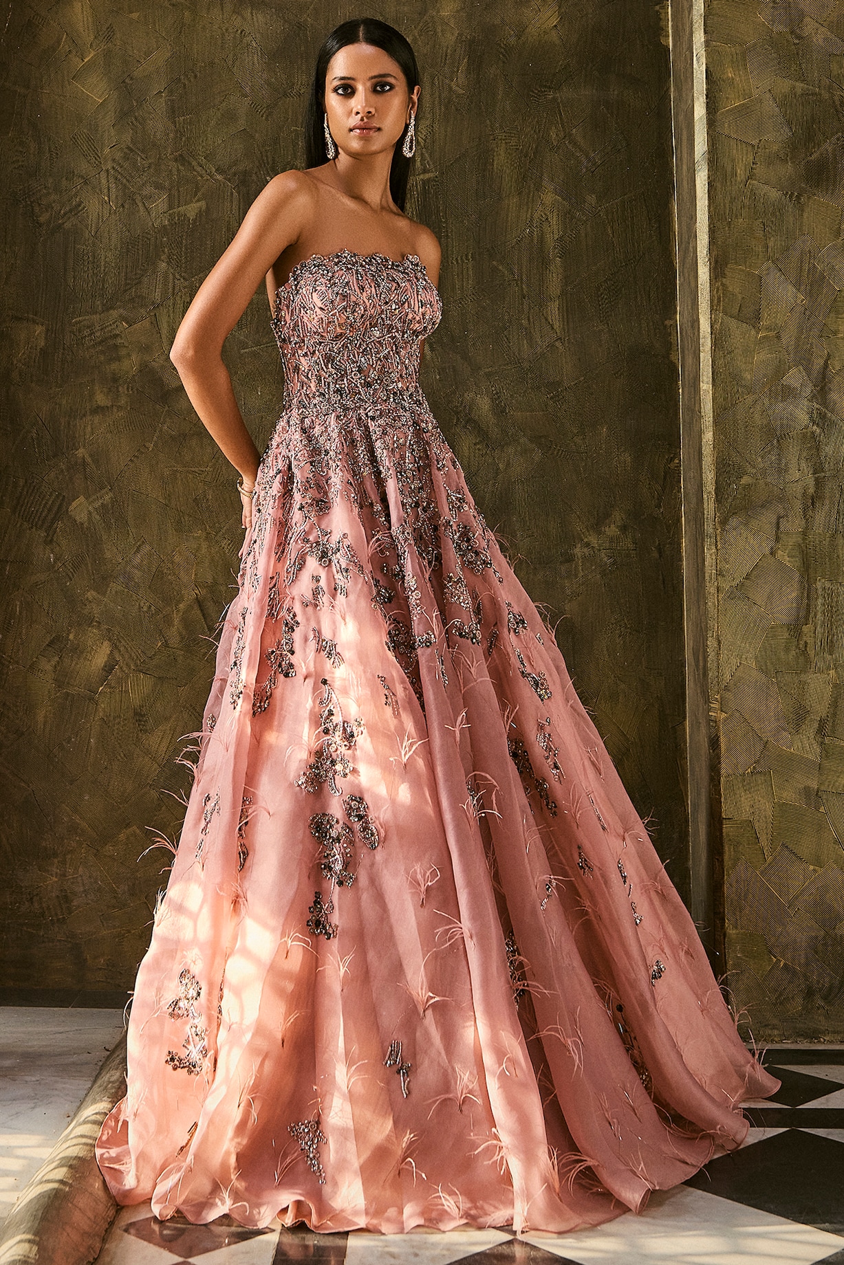 Dusty Peach Organza Gown by Dolly J at Pernia's Pop Up Shop 2025