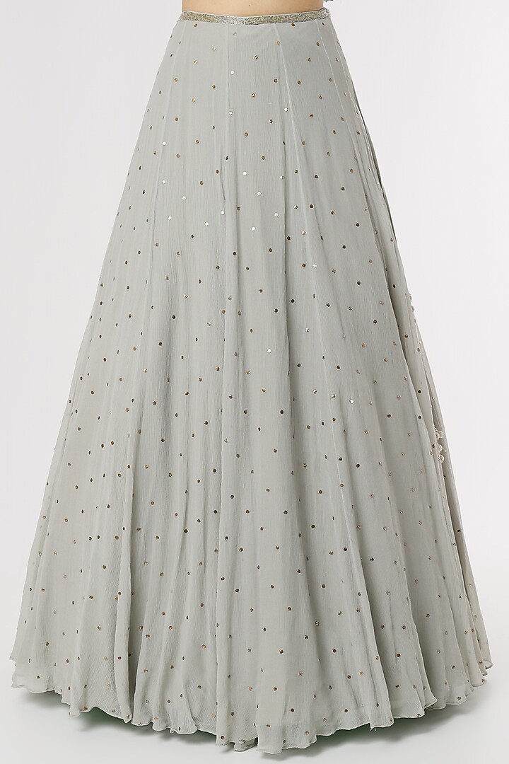 Grey Embroidered Wedding Lehenga Set by Dolly J at Pernia's Pop Up Shop