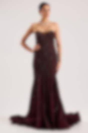 Cherry Lacquer Georgette Wedding Gown by Dolly J at Pernia's Pop Up Shop