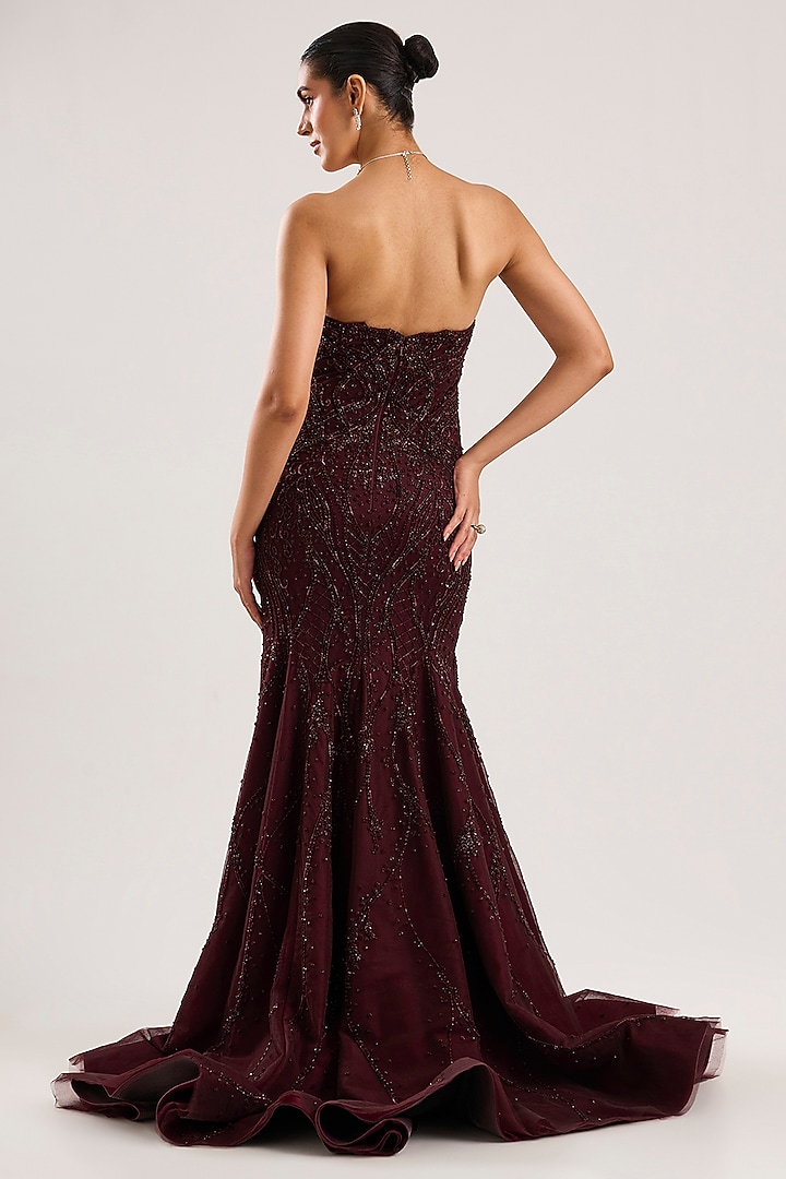 Cherry Lacquer Georgette Wedding Gown by Dolly J at Pernia's Pop Up Shop