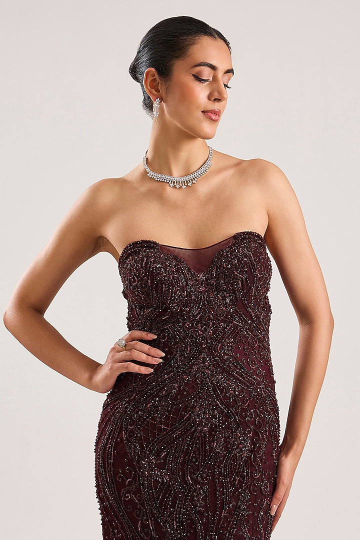 Cherry Lacquer Georgette Wedding Gown by Dolly J at Pernia's Pop Up Shop