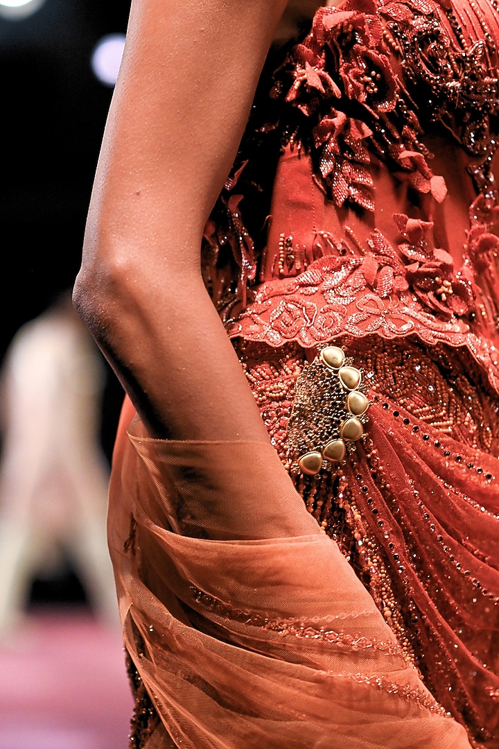 Ember Rust Ombre Tulle Crystal Embellished Bridal Gown by Dolly J at Pernia's Pop Up Shop