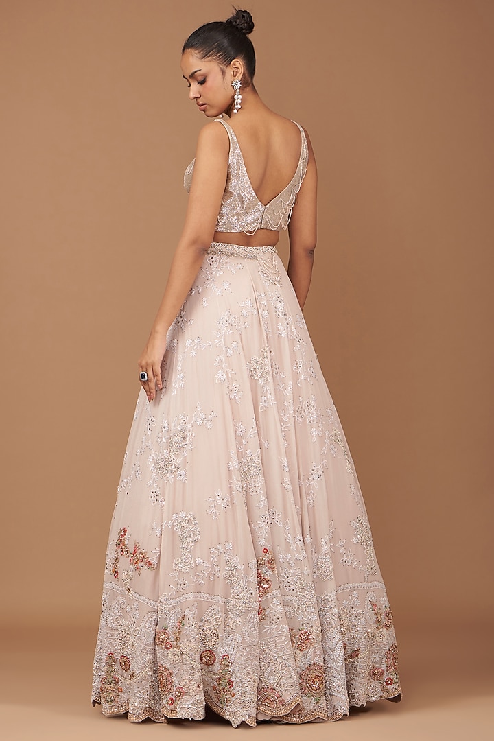 Off-White Chikankari Hand Embroidered Bridal Lehenga Set by Dolly J at Pernia's Pop Up Shop