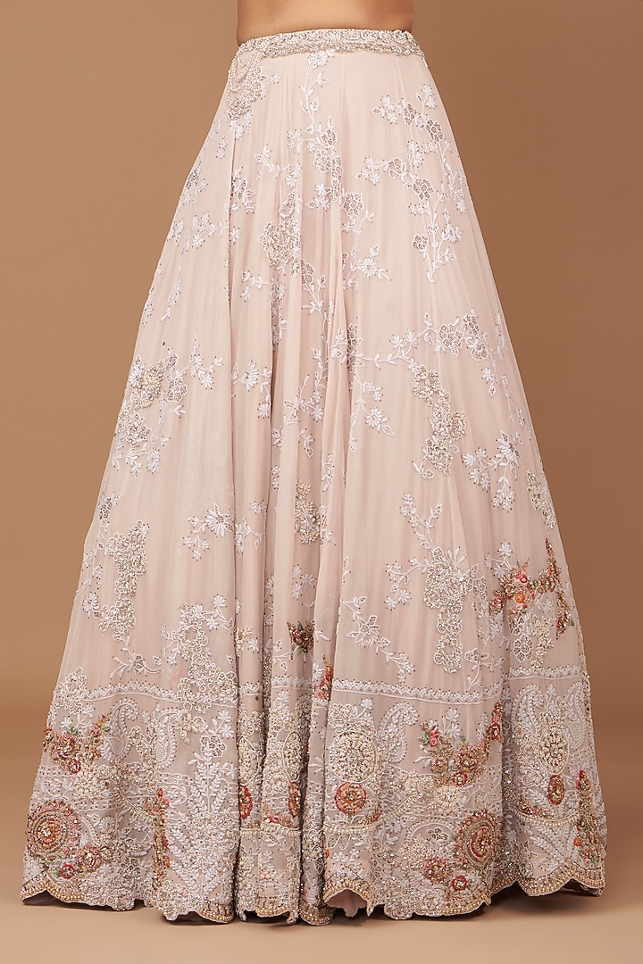 Off-White Chikankari Hand Embroidered Bridal Lehenga Set by Dolly J at Pernia's Pop Up Shop