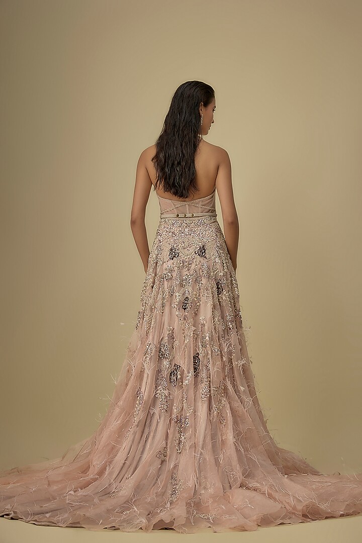 Pale Pink Organza Bridal Gown by Dolly J at Pernia's Pop Up Shop