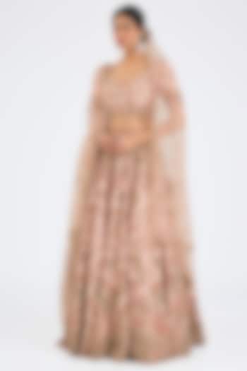 Ivory Raw Silk Zardosi Hand Embroidered Bridal Lehenga Set by Dolly J at Pernia's Pop Up Shop