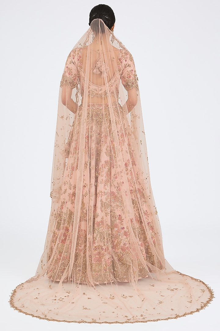 Ivory Raw Silk Zardosi Hand Embroidered Bridal Lehenga Set by Dolly J at Pernia's Pop Up Shop
