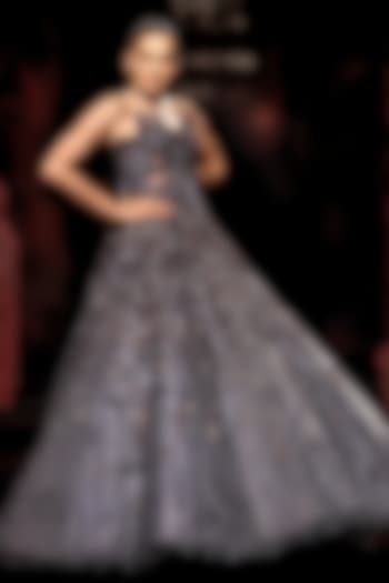 Amethyst Shimmer Tulle Crystal Embellished Ball Bridal Gown by Dolly J at Pernia's Pop Up Shop