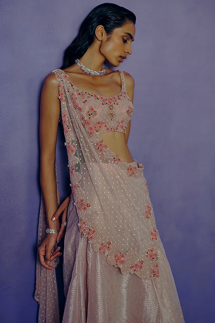 Primrose Woven Organza Wedding Lehenga Set by Dolly J at Pernia's Pop Up Shop